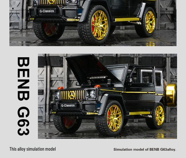 Внедорожная модель из сплава Jinlifang G63: Звук и свет, двери с шестью проемами, инерционный механизм для детей