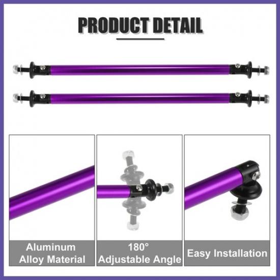 200mm Adjustable Front Bumper Lip Splitter Strut Rod Tie Support Bar Purple
