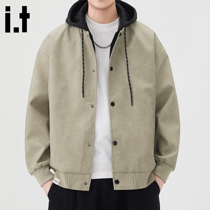 :CHOCOOLATEit Men's American Style Hooded Patchwork Jacket