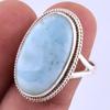 Natural Republic Larimar Gemstone Handmade 925 Sterling Silver Ring S.8" S8y43