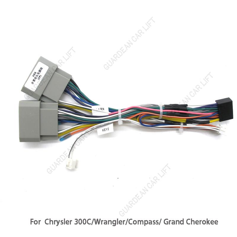 Car Radio Wiring Cable 16Pin Harness Adapter With CANBUS Rear camera Plug For Chrysler 300C/Wrangler/Compass/ Grand Cherokee
