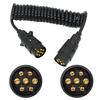 7 Pin Trailer Truck Light Edge Connector Copper Extension Cable Trailer Power Cord Plug Vehicle Extender Socket Car Accessories