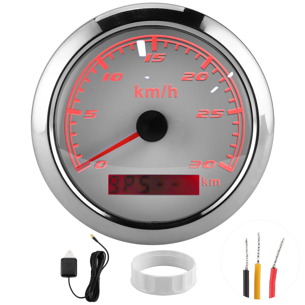 GPS Speedometer 30km H Odometer 85mm IP67 Waterproof for Boat Car Yacht Motorcycle