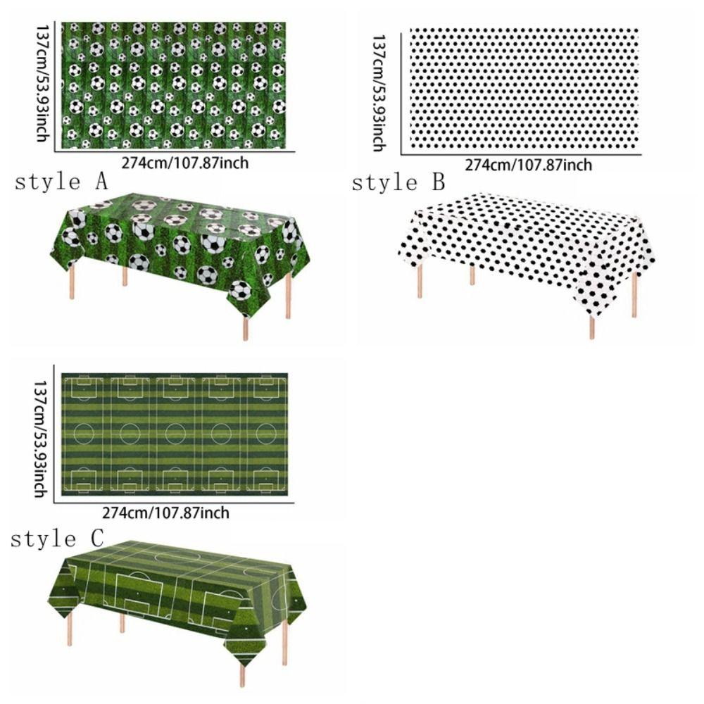 Disposable Football Theme Tablecloth Plastic Soccer Banner Soccer Table Cover Table Decor