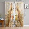 2pcs- Luxurious Golden Peacock Polyester Curtains, Pole Bag Curtains 42*84, Bedroom, Living Room, Home Room Decoration