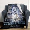 Mom'S Love For Son Throw Customizable Blanket Personalized Name Ultra Soft Versatile For Sofa Couch Office Bed Picnics All Season Use Stylish Decor