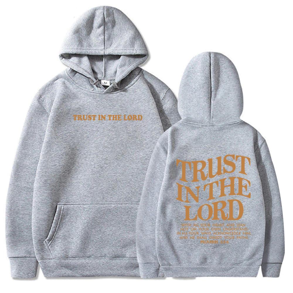 Trust in The Lord Hoodie Christian Jesus Bible Verse Hoodie Religious Faith Hoodie Harajuku Hip Hop Pullover Tops Sweatshirt