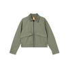 Strafford Solid Color Outdoor Casual Zip Short Collar Work Jacket Women Jacket Green A5VJ7-590