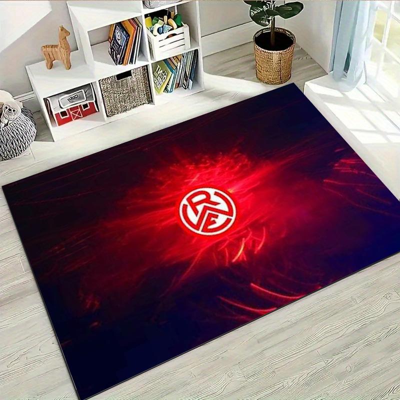 Remo FC Dark Background Red Ray Light Shield Logo Print Area Rug Brazilian Soccer Floor Carpet Football Fan Living Room Bedroom Home Decor Mat