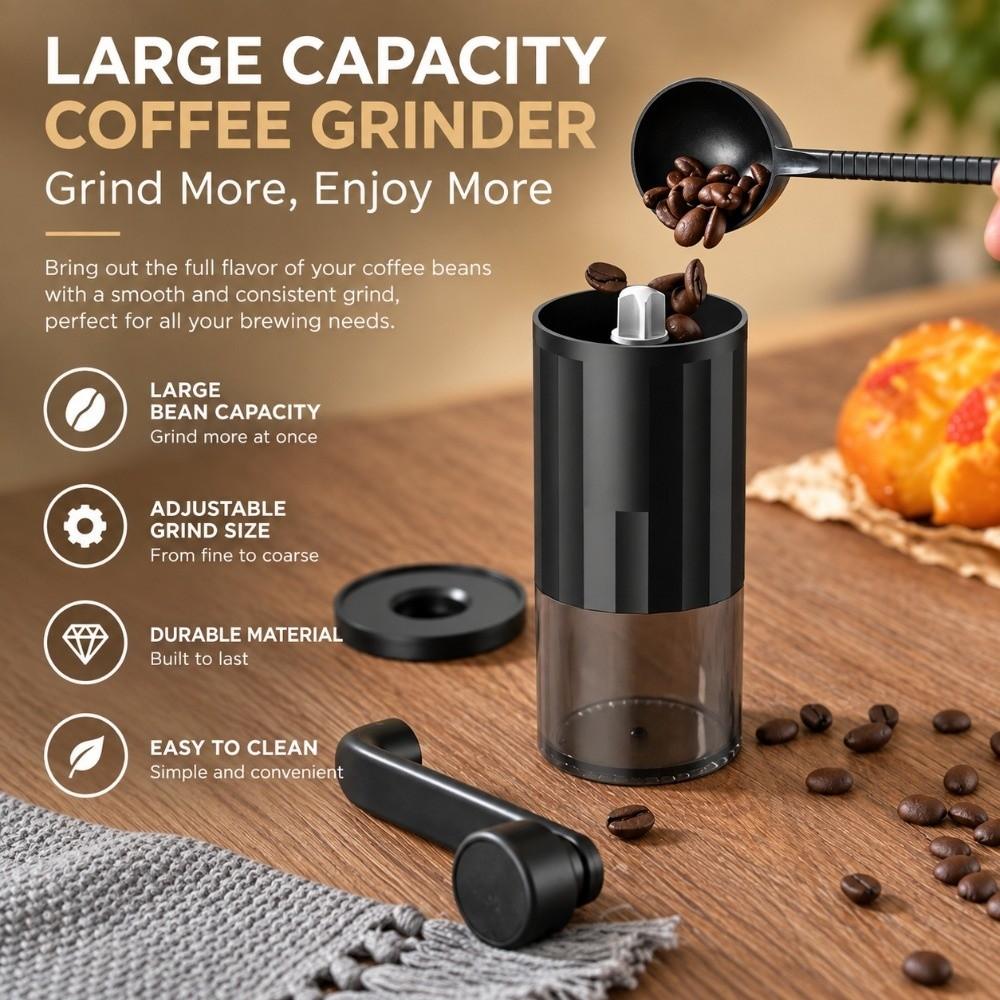Small Household Manual Coffee Grinder Ceramic Burr Portable Adjustable Grinder  Home Use