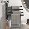 36cm Rotating 2/3/4 Bar Bathroom Towel Rack Free Punching Multi-bar Drying Space Aluminum Towel Bar Bathroom Rack Dormitory Rack Kitchen Towel Rack