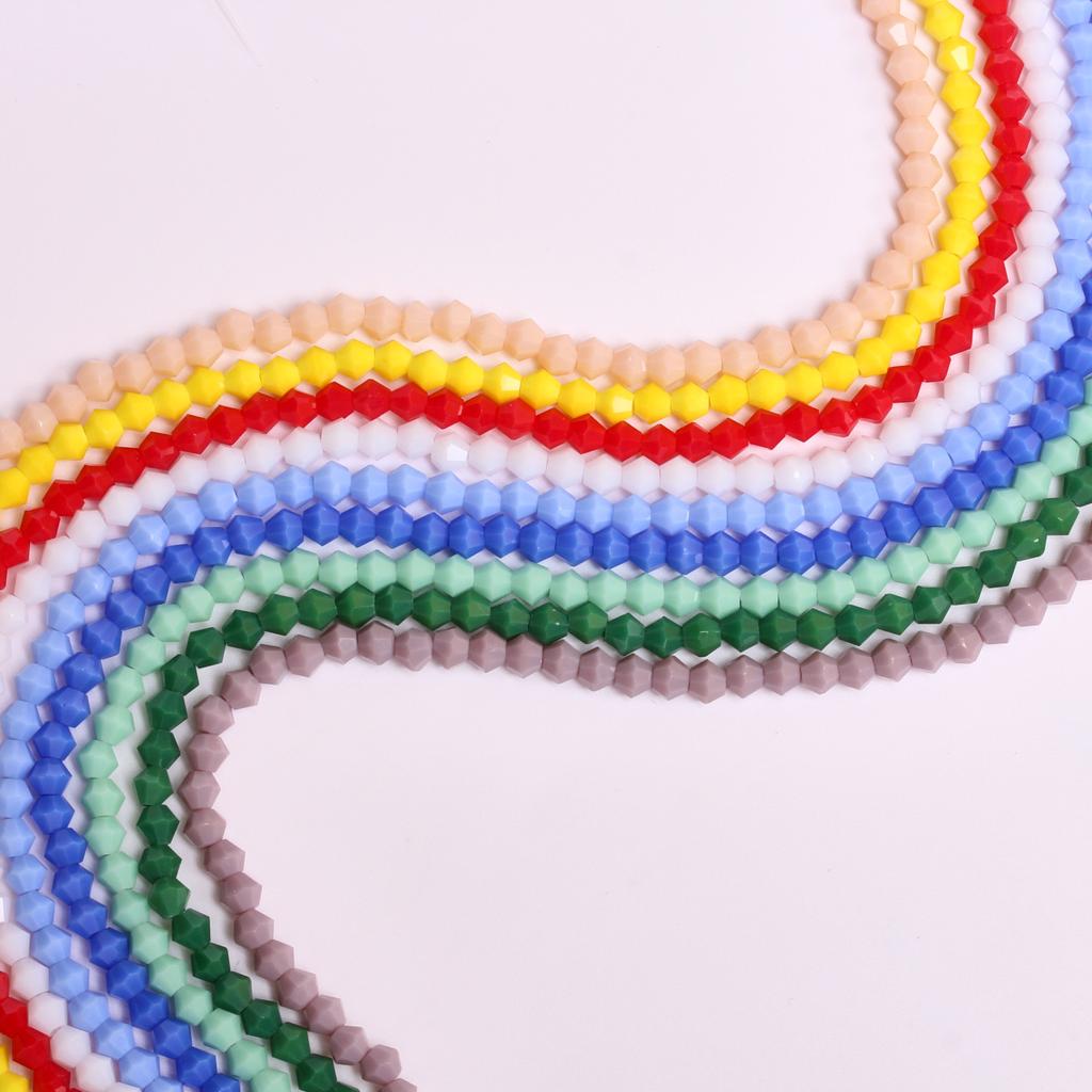 Earrings Jewelry Making Fashion Headwear Crystal Glass Solid Color Diamond DIY Pointed Beads Handmade 4mm Accessories Material 1 String Decorative