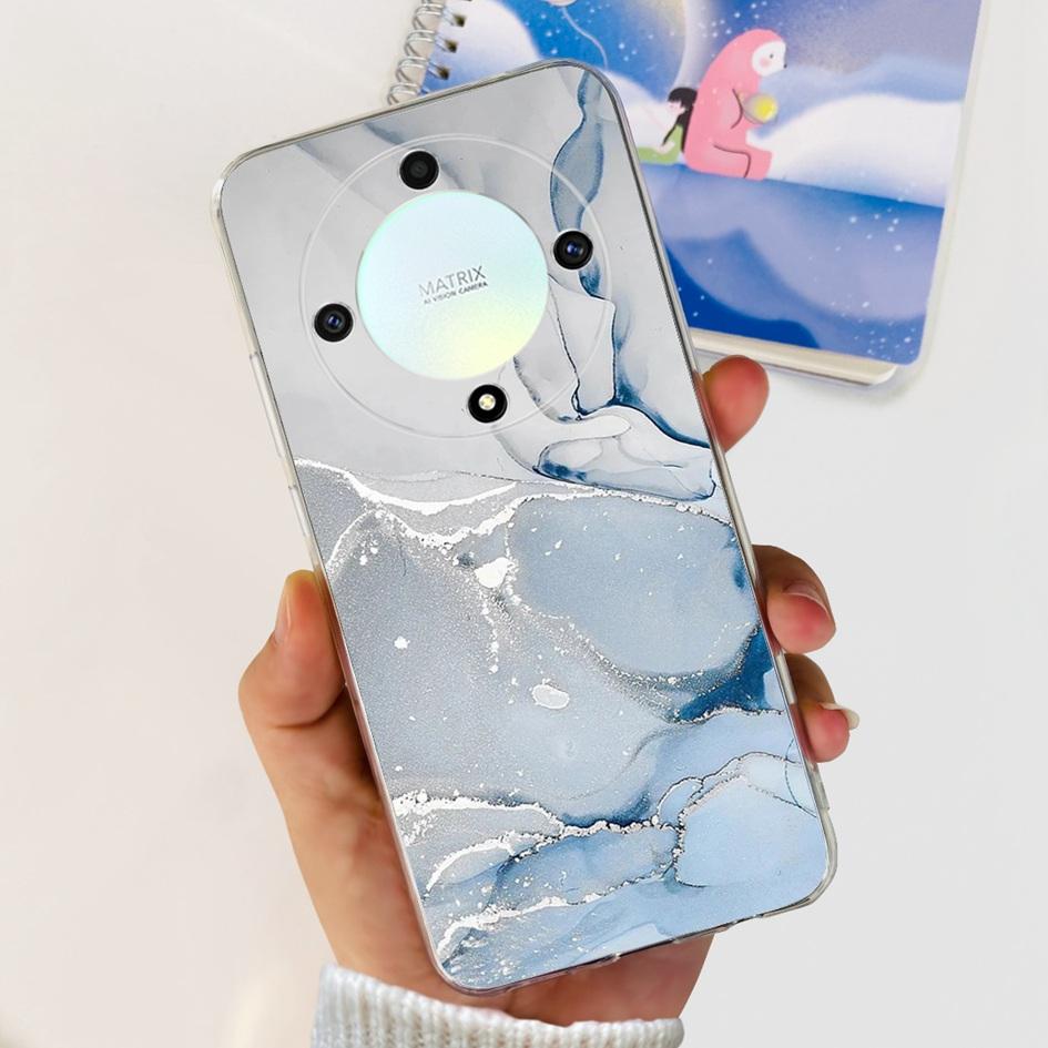 Чехол для Honor X9b 5G ALI-NX1 Популярный Цветок Мягкий Прозрачный Силиконовый TPU Чехол для Honor X9a RMO-NX1 HonorX9 ANY-NX1 Ударопрочный Funda