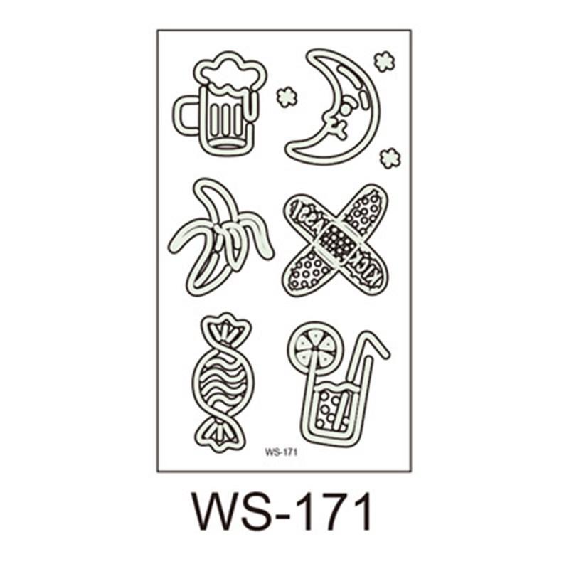 Little Sexy Cute Tattoo for Women Glowing Dark Taty Waterproof Fake Tatoo Luminous Tattoo Stickers Body Art Cartoon Tattoo