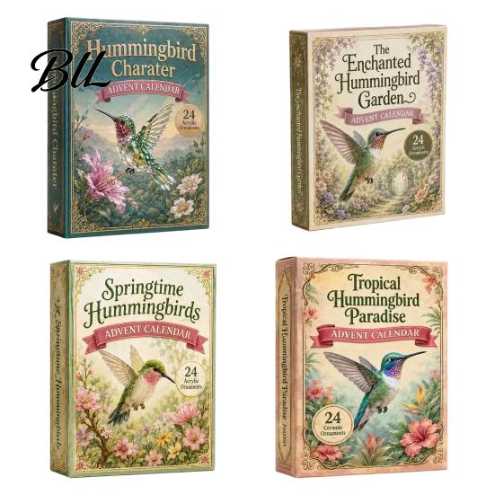 Christmas Advent Calendar 2026 Hummingbird Calendar, 24-Day Acrylic Ornament Set with Bird Figure for Girls Boys Countdown, Tree Hanging Decor,