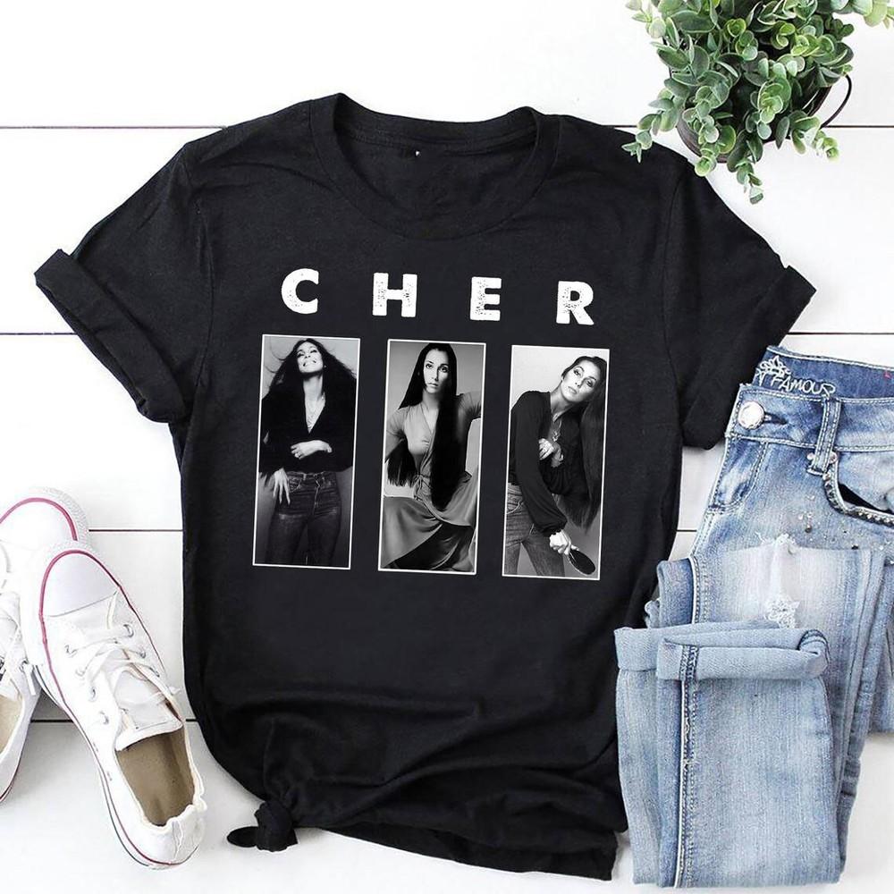 Черная футболка Cher Singer с коротким рукавом, унисекс, S234XL, T-Shirt MM029, футболка унисекс
