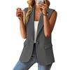 Women's Solid-color  Sleeveless Cardigan Suit Jacket