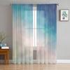 Голубая волна акварель оконное оформление тюль современные прозрачные шторы для кухни гостиной спальни шторы украшения