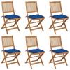 Day and Night - Day and Night Folding Garden Chairs 6 Pcs Solid Acacia Wood and Cushions