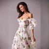 Off-the-shoulder Women's Fashion Organza Fairy Long Style Evening Dress