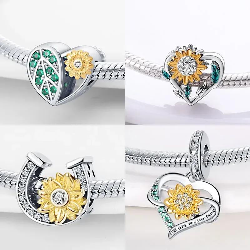 Медьоригинал Звездное небо Подсолнух Зеленое пшеничное поле Масляная живопись Подвески Бусины Для женщин DIY Изящные украшения Подарок