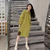 Women's Spring 2023 Polo Collar Sweater Dress - Casual, Plus Size Fashion, Long-Sleeved Style