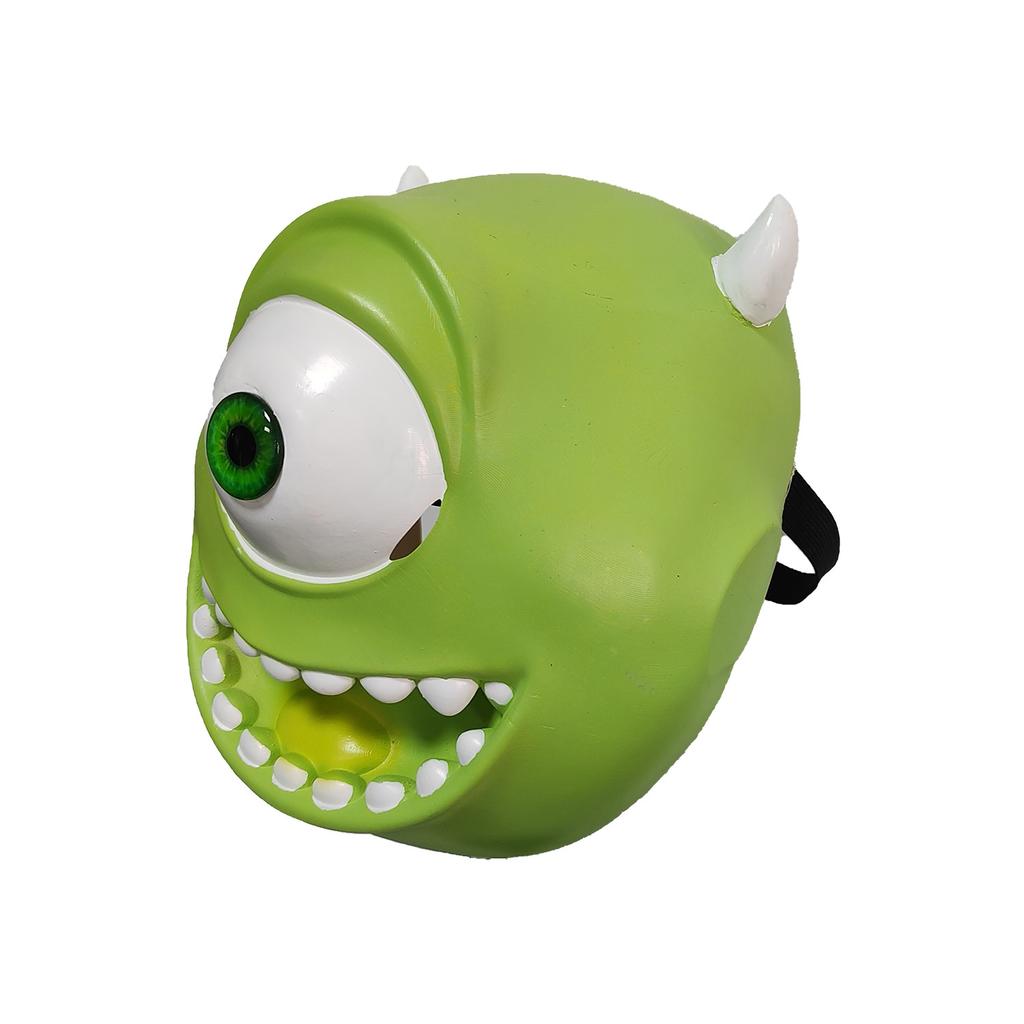 Cartoon green one-eyed monster latex mask Halloween cos Headgear for performance costumes