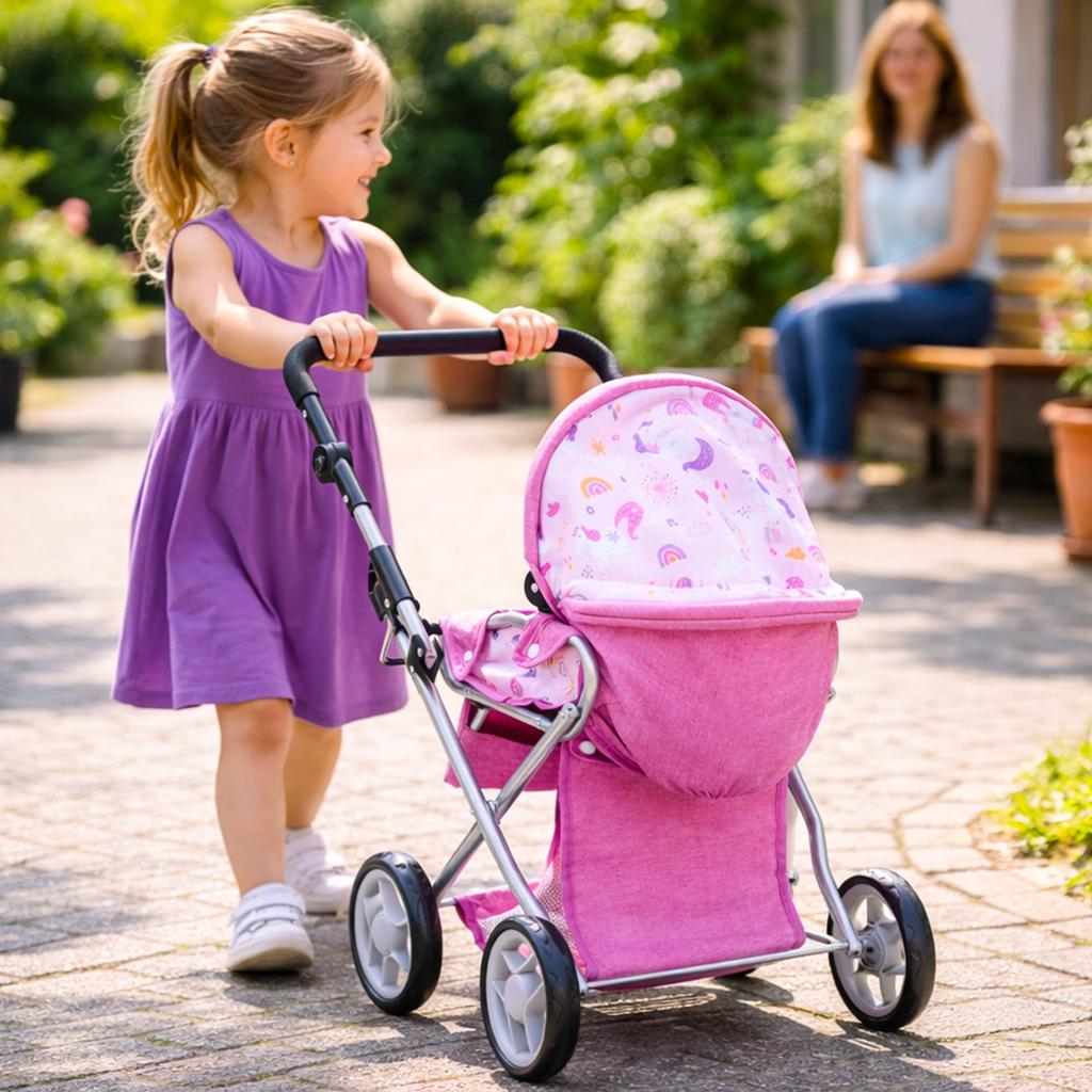 3-In-1 Unicorn Doll Stroller Gondola Carrier With Accessories