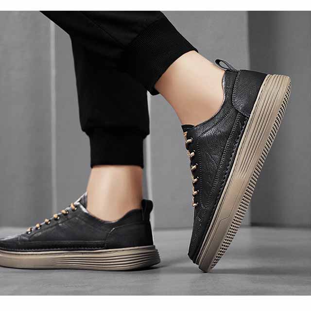 Мужские туфли на плоской подошве, весна/лето, новые мужские повседневные спортивные туфли с низким вырезом, толстая подошва, шнуровка, размер 39-44