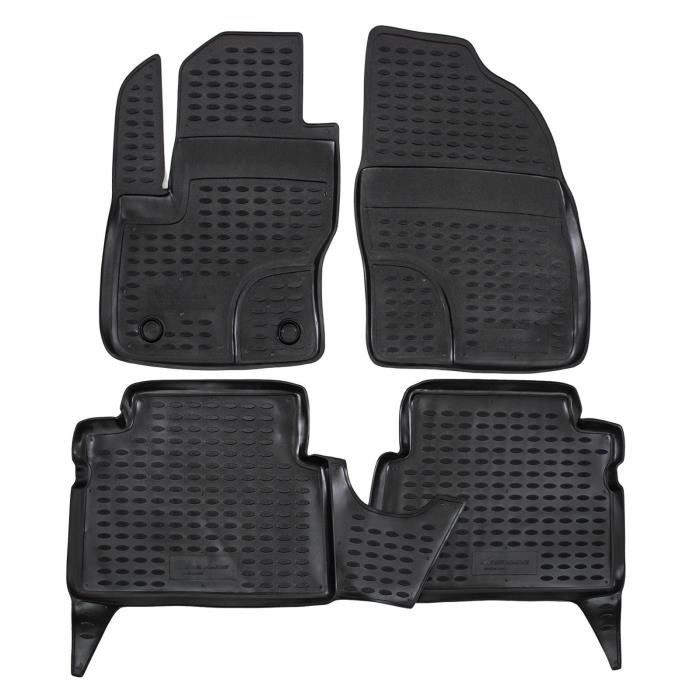Tapis De Sol En Caoutchouc 3D - J&J AUTOMOTIVE - Ford Focus C-Max 2003-2010 - Noir - Sur Mesure - Antidérapant