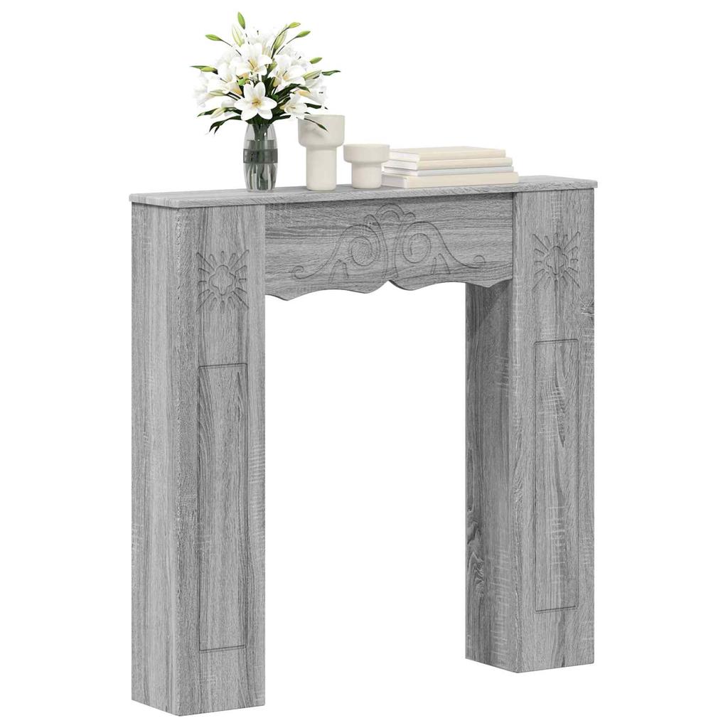 Fireplace Surround Sonoma Grey 102 x 20 x 102 cm Engineered Wood
