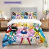 Cute cartoon theme Sailor Moon Tsukino Usagi cartoon comfortable home duvet cover and pillowcase (1 * duvet cover+2 * pillowcase, without core)A2