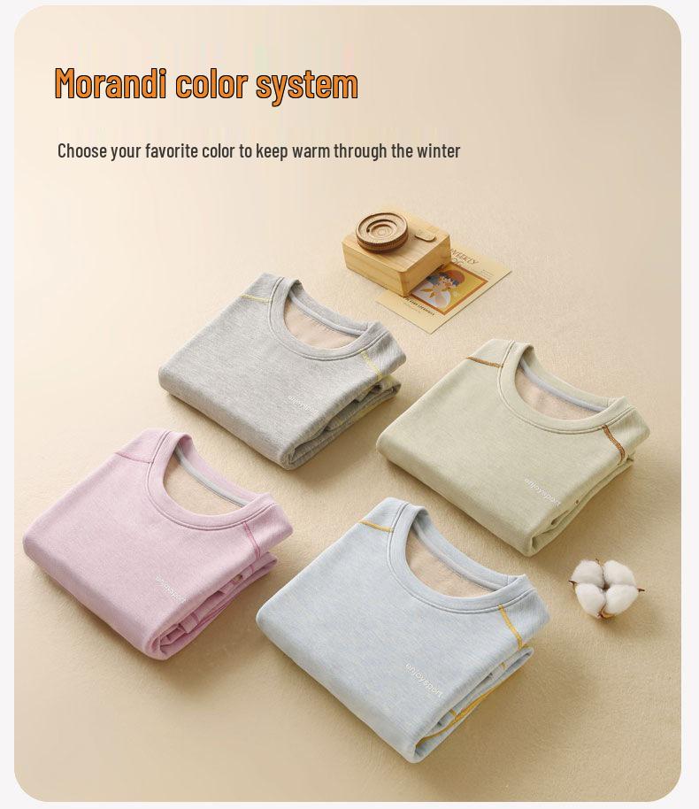 Детский шелково-кашемировый теплый базовый слой - Спортивный круглый вырез для мальчиков и девочек (Одежда для осени/зимы)