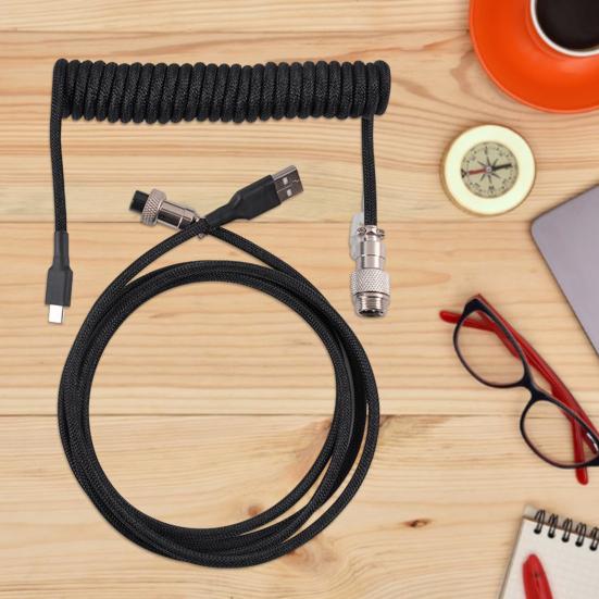 Механическая клавиатура кабель Plug-and-play Гибкий Очень длинный Яркий цвет Телескопический Не запутывающийся Type-C к USB