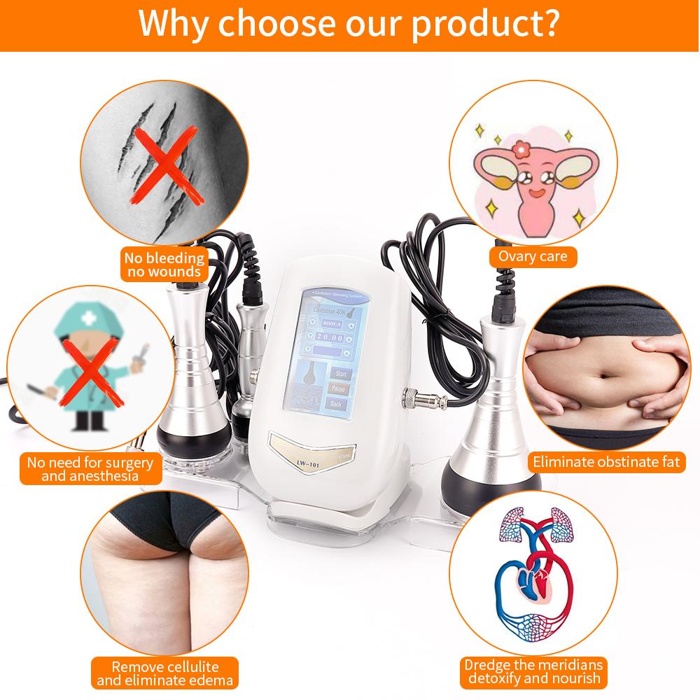 Профессиональный массажер для похудения, ультразвуковой кавитационный аппарат для похудения живота, талии, сжигатель жира, RF-лифтинг кожи, против старения