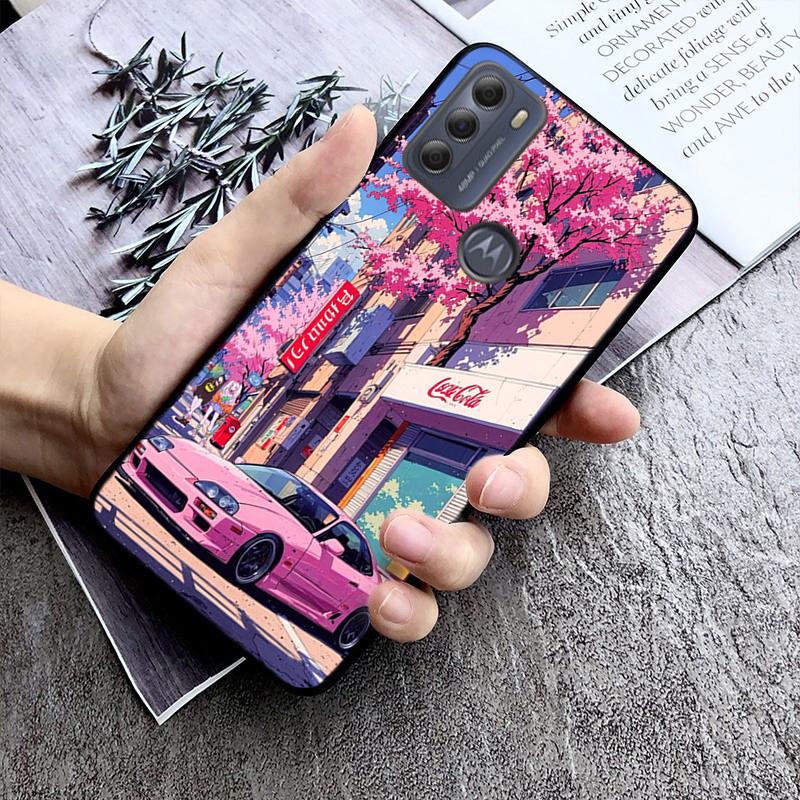 Чехол для телефона для Moto G85 G55 G05 G14 G75 G31 G50 G10 G20 G30 G60 G13 G32 G84 G54 G53 G72 G24 Power Япония Автомобиль Аниме