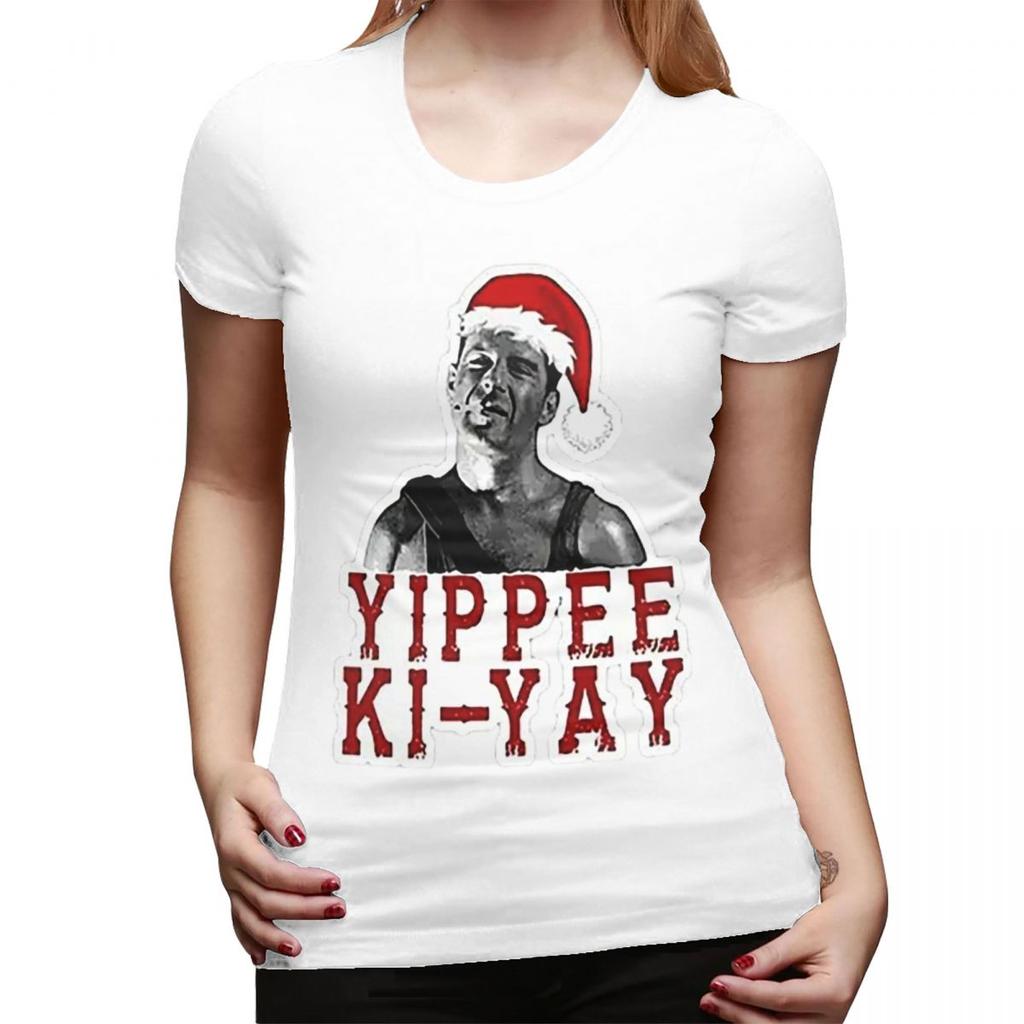 Yippie KiYay Die Hard Christmas TShirt for Women Crew Neck Streetwear T Shirts Womens Tees Short Summer Clothes Tops