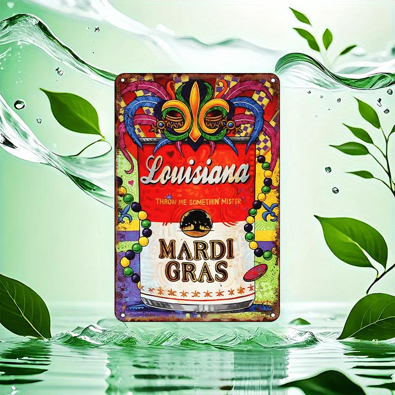 Louisiana Carnival Vintage Tin Poster Wall Art Unframed Decor Suitable for Man Caves Garages Bars Taverns Home O