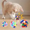 Pet Cat Toy Ball Set Colorful Hand-made Bell Elastic Ball Since Hi Pet Supplies Resistant To Grasp and Bite Plush Ball