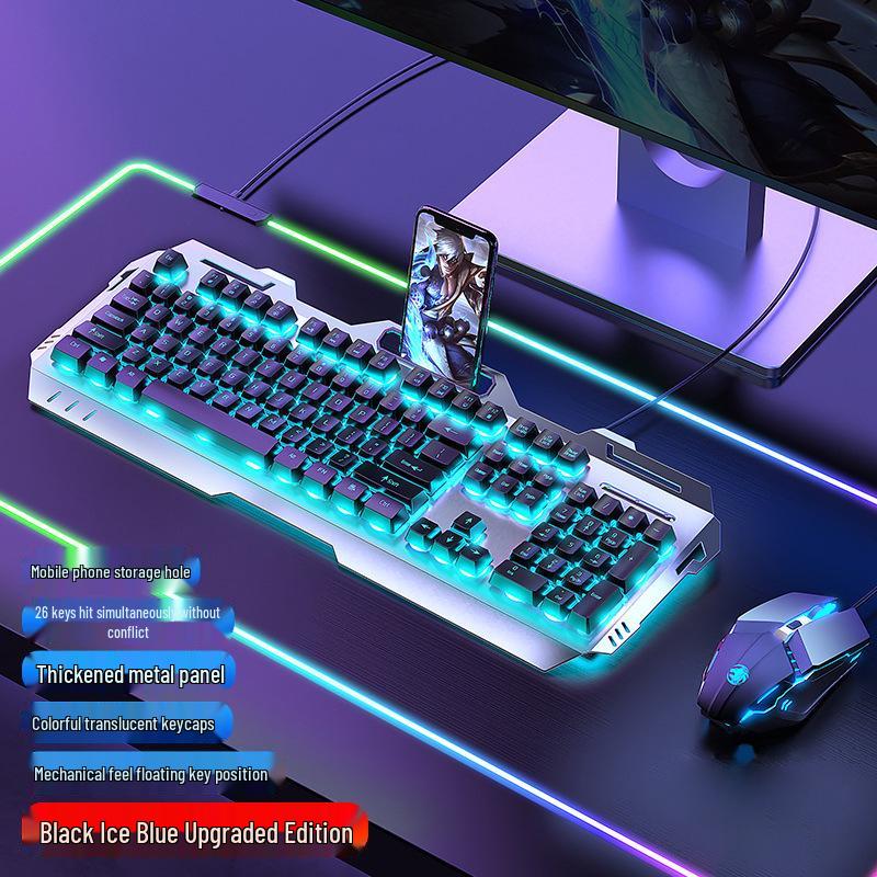 Forwarder GX330 Светящийся Игровой Набор Клавиатура и Мышь - Тихий Механический Отклик для Компьютеров и Ноутбуков