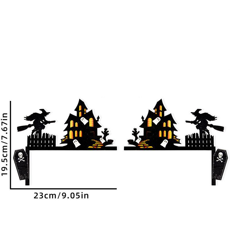 Мумия Надгробие Скелет Черный Кот Призрак Тыква Паутина Хэллоуин Дверная Рама Украшения