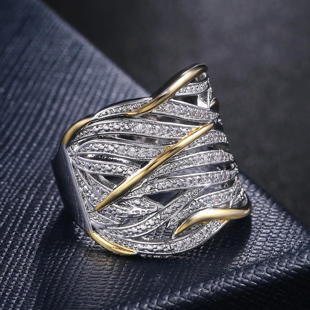 Huitan Unique Shape Women Ring Bridal Wedding Ceremony Rings High Quality Special-interest Versatile Accessories Trendy Rings