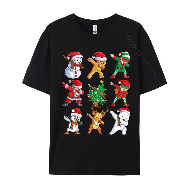 Dabbing Santa Elf Friends Christmas Men Xmas Dab Funny Normal Print Men Tshirt Cotton Fabric Luxury Designer T-Shirts For Men