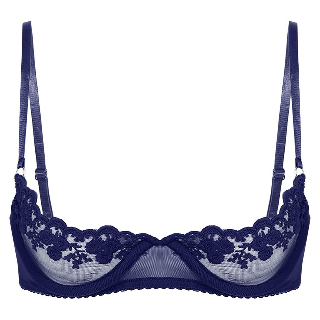 Женский прозрачный кружевной бюстгальтер на косточках с цветочным принтом, нижнее белье с регулируемым ремешком, бюстгальтер без подкладки, нижнее белье