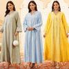 AB418 Middle Eastern Muslim Sequin Embroidered Pullover Dress Robe