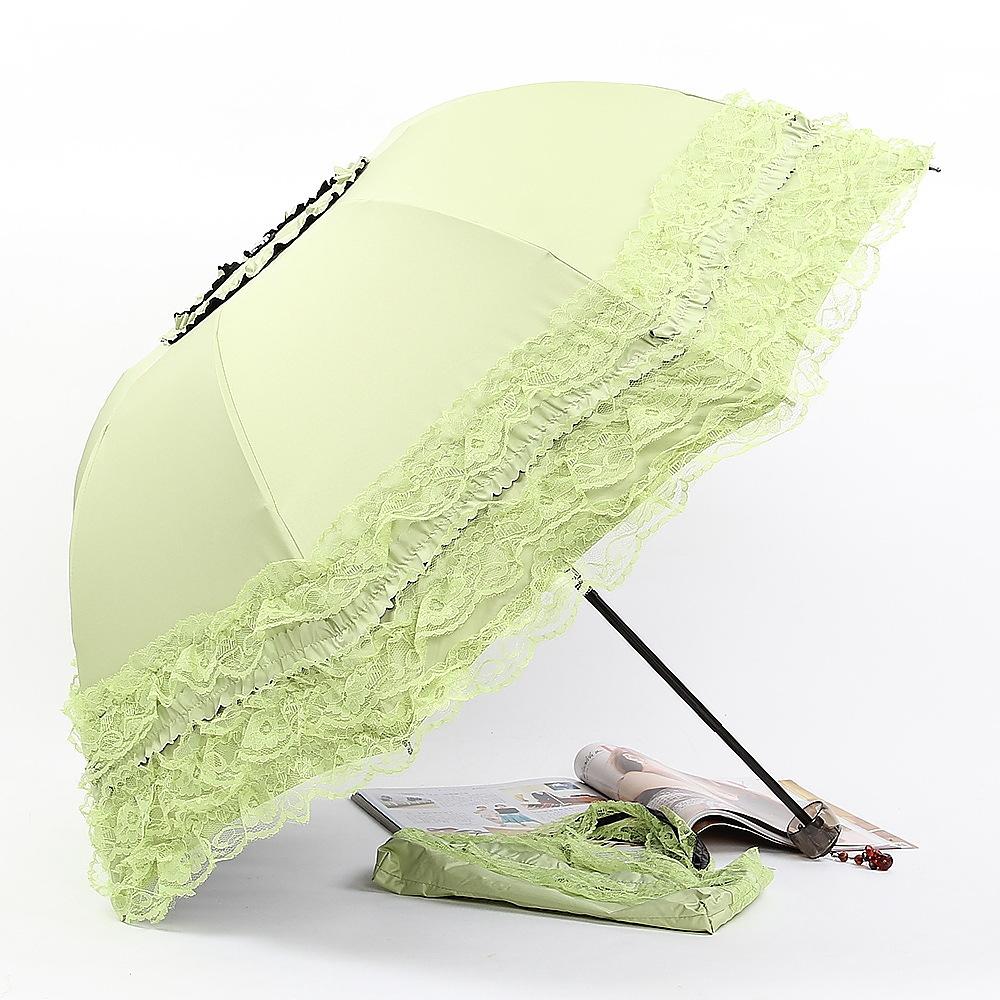 Folding Princess Umbrella Anti-uv Sunshade Lace Umbrella Girl Women Rain Sun Umbrella Windproof Portable Travel Female Parasol
