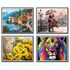 LS2101 Digital Oil Painting Watercolor Landscape Color Elephant Head DIY Painting Digital Kit Living Room Decoration Painting Christmas Gift
