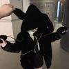 Осеннее и зимнее пальто женское с капюшоном, ушками кролика, меховое из искусственного кашемира, флисовый утолщенный свитер женский