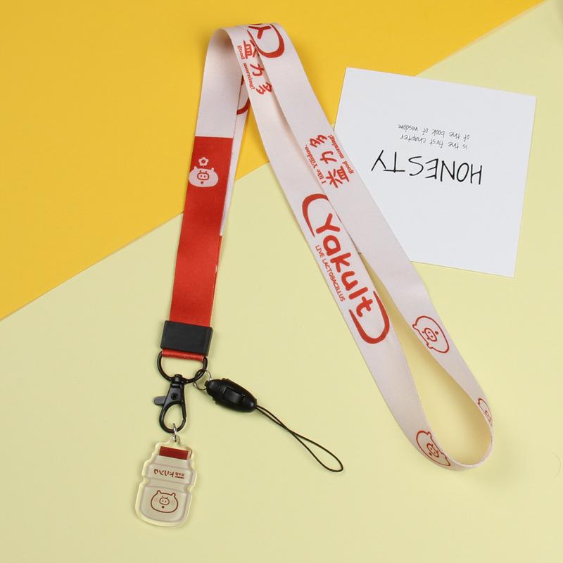 Cartoon Mobile Phone Lanyard, Cute Pendant, Wide And Flat Braided Belt, Lanyard, Key, Badge, Card Cover, Neck Lanyard.