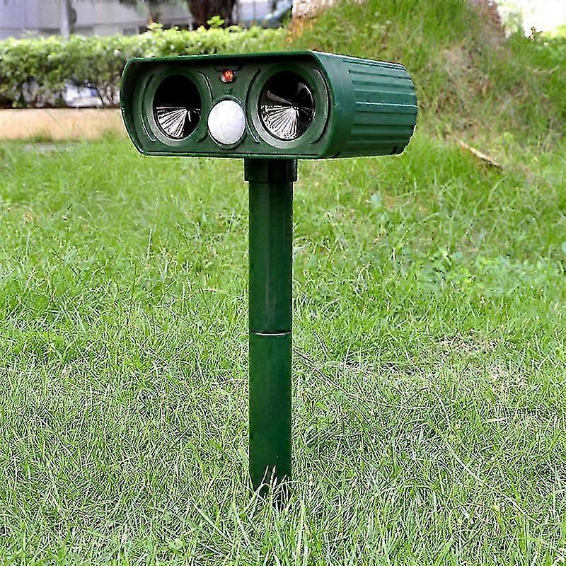 Ultrasonic cat deterrent solar powered outdoor